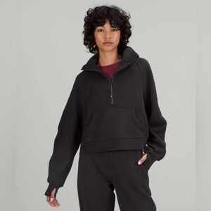 Lululemon Women's Black Scuba Oversized Half-Zip Funnel Neck Pullover M/L